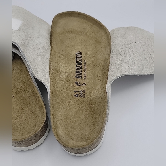 Birkenstock Kyoto Sandal in Antique White Suede Unisex Size 41 - Picture 11 of 13